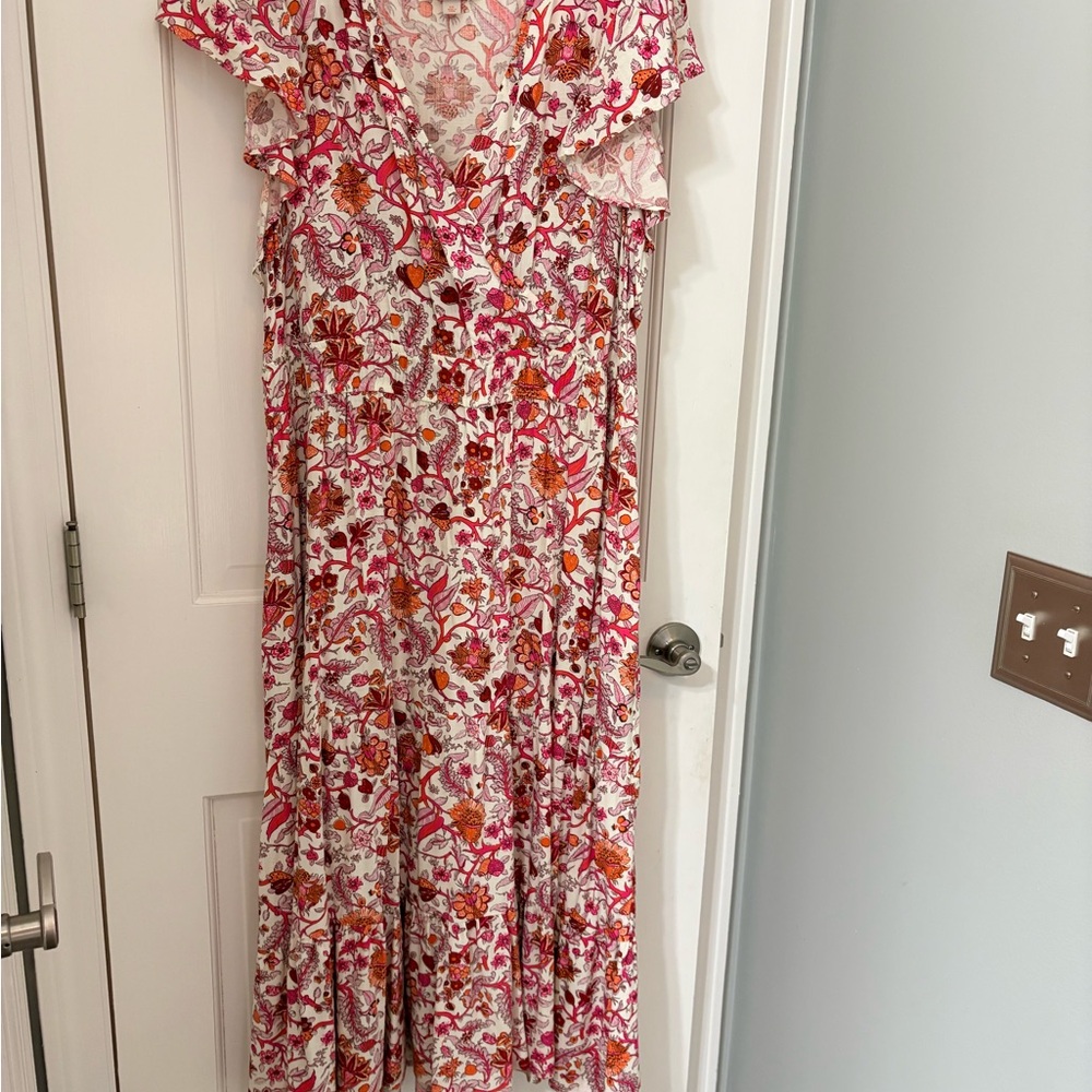 Knox Rose Floral Maxi Dress in Pink and Red